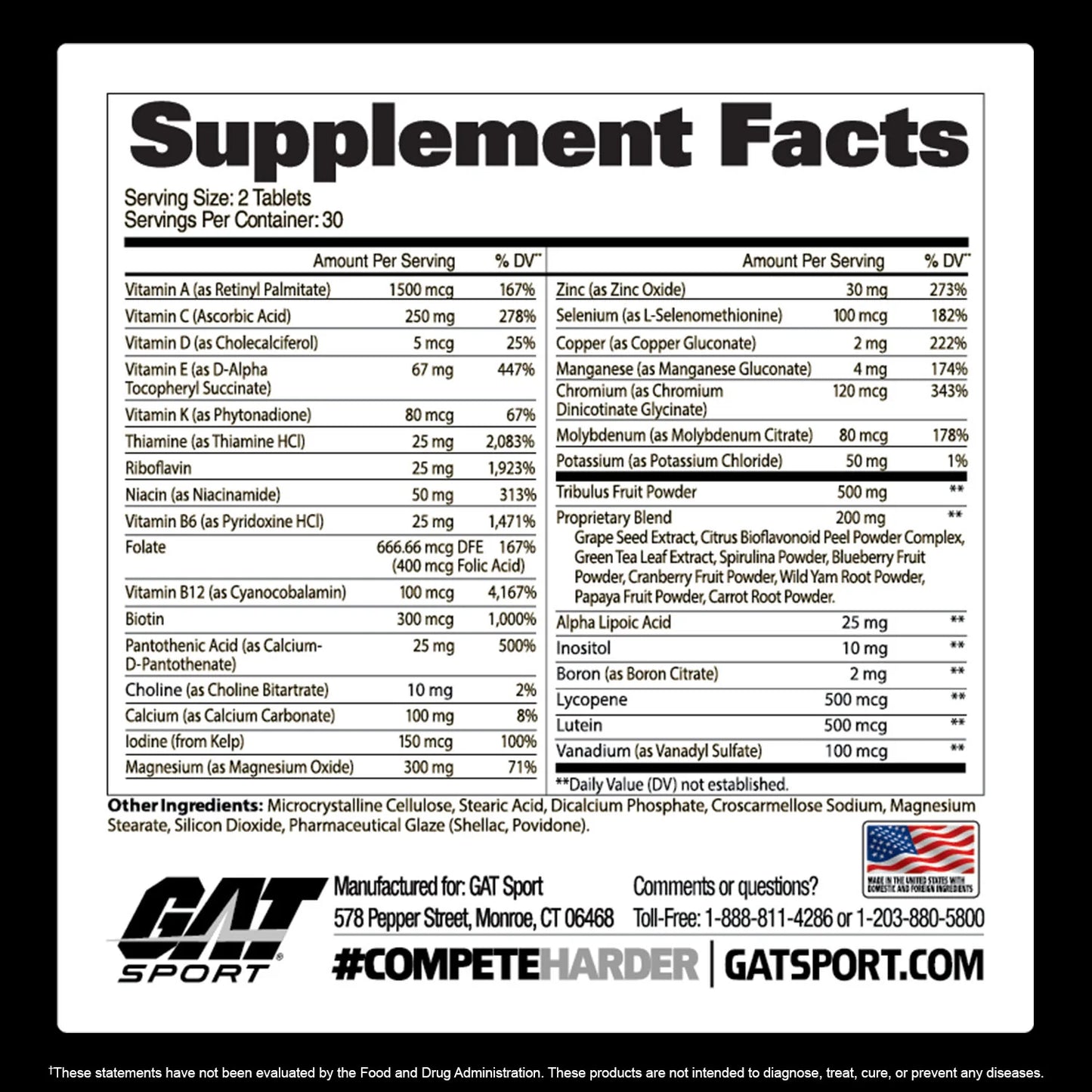 MENS MULTI+TEST VITAMIN | Gat Sports