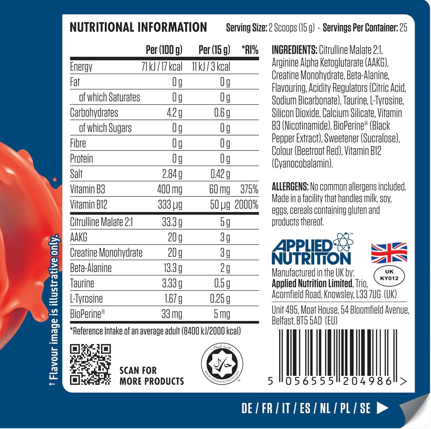 Pump 3g Zero Stim Caffeine Free | Applied Nutrition